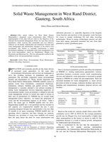 Solid waste management in West Rand District, Gauteng, South Africa