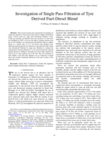 Investigation of single pass filtration of tyre derived fuel-diesel blend