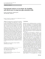 Experimental analyses to investigate the feasibility and effectiveness in using heat pipe-embedded drills