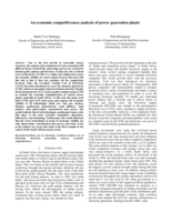 An economic competitiveness analysis of power generation plants