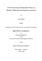 The provisioning of subscriber ports in a modern telephone exchange environment