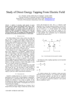 Study of direct energy tapping from electric field