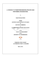 A strategy to transform municipalities into high performance organisations