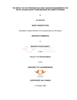 The impact of the proposed solvency margin requirements for South African short-term insurers on competitiveness