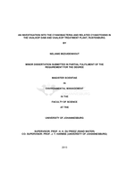 An investigation into the cyanobacteria and related cyanotoxins in the Vaalkop dam and Vaalkop Treatment Plant, Rustenburg