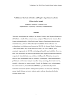 Validation of the scale of positive and negative experience in a South African student sample