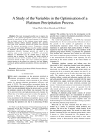 A study of the variables in the optimisation of a platinum precipitation process