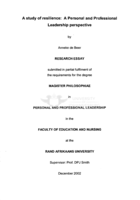 A study of resilience : a personal and professional leadership perspective
