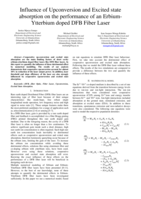 Influence of upconversion and excited state absorption on the performance of an erbium-ytterbium doped DFB fiber laser