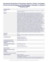 The role of emotional intelligence and parenting styles on self-esteem in a sample of respondents in Nigeria
