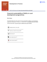 Financial sustainability of NGOs in rural development programmes