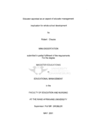 Educator appraisal as an aspect of educator management : implication for whole school development