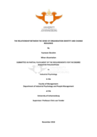 The relationship between the sense of organisation identity and change resilience