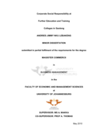 Corporate social responsibility at further education and training colleges in Gauteng