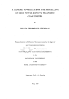 A generic approach for the modelling of high power density magnetic components
