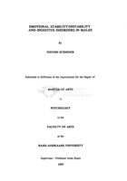 Emotional stability/instability and ingestive disorders in males.