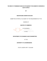 The impact of minimum wages on the market for domestic  workers in South Africa