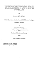 The promotion of mental health of adolescents in a township in Swaziland