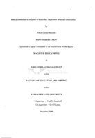 Ethical foundation as an aspect of leadership : implication for school effectiveness