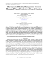 The impact of quality management tools in municipal water distributors : case of Namibia