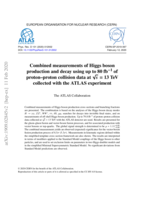 Combined measurements of Higgs boson production and decay using up to 80 fb􀀀1 of proton–proton collision data at p s = 13 TeV collected with the ATLAS experiment