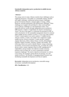 Sustainable independent power production in middle-income African countries
