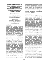 Overcoming COVID-19 Risk in South African Nature-based Tourism through the use of disruptive technologies