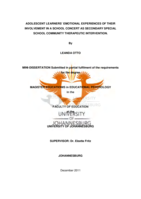 Adolescent learners’ emotional experiences of their involvement in a school concert as secondary special school community therapeutic intervention