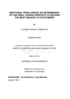 Emotional intelligence as determinant of the ideal characteristics to deliver the best service to customers