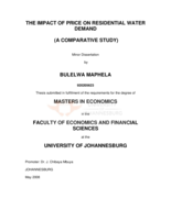 The impact of price on residential water demand: (a comparative study)