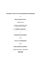 Managerial aspects for the engineering entrepreneur