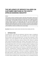 The influence of service failures on customer emotions in the South African banking industry