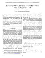 Leaching of Nickel from a Jarosite Precipitate with Hydrochloric Acid