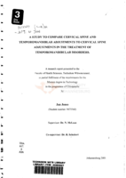 A study to compare cervical spine and temporomandibular adjustments to cervical spine adjustments in the treatment of temporomandibular disorders