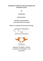 Discerning leadership through engaging and nurturing talent