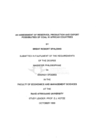 An assessment of reserves, production and export possibilities of coal in African countries