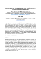 Development and fabrication of a wood gasifier to power an internal combustion engine
