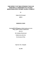 The effect of the introduction of individual performance based remuneration within Alpha Cement