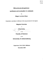 Bifunctional phosphines : synthesis and evaluation in catalysis