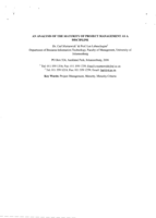 An analysis of the maturity of project management as a discipline
