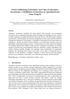 Factors influencing performance and value of alternative investments: a distillation of literature on agricultural and game property