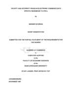 Validity and accuracy issues in electronic commerce with specific reference to VPN's