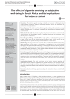 The effect of cigarette smoking on subjective well-being in South Africa and its implications for tobacco control