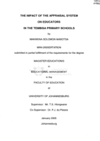 The impact of the appraisal system on educators in the Tembisa primary schools.