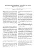 Assessment of household energy poverty levels in Louiville, Mpumalanga, South Africa