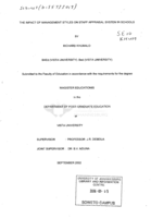 The impact of management styles on staff appraisal system in schools