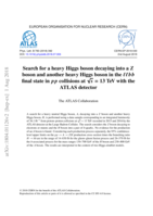 Search for a heavy Higgs boson decaying into a Z boson and another heavy Higgs boson in the ff b b final state in p p collisions at √s = 13 TeV with the  ATLAS detector