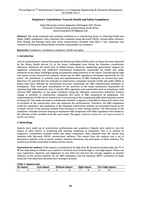 Employers' Contribution Towards Health and Safety Compliance