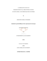 A comparative study of emissions from coal-fired power stations in South Africa and other selected countries