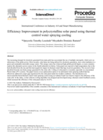 Efficiency improvement in polycrystalline solar panel using thermal control water spraying cooling